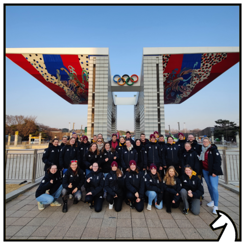 Gruppenbild im Olympic Park in Seoul