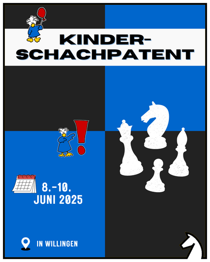 Kinderschachpatent 8.-10. Juni 2025 Willingen (Grafik mit Schachfiguren)
