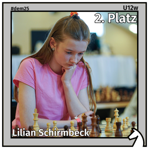 Zu sehen ist die Zweitplatzierte der U12w, Lilian Schirmbeck, in einem silbernen Rahmen