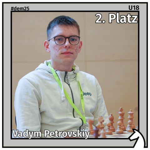 Zu sehen ist der Zweitplatzierte der U18, Vadym Petrovskiy, in einem silbernen Rahmen