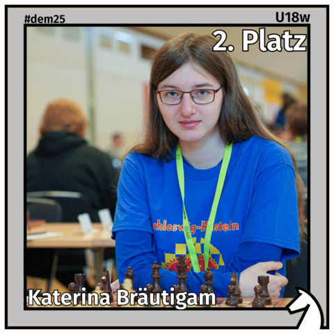 Zu sehen ist die Zweitplatzierte der U18w, Katerina Bräutigam, in einem silbernen Rahmen