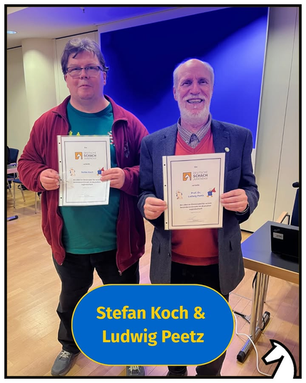 Foro von Stefan Koch und Ludwig Peetz. Beide wurden mit der Silbernen Ehrennadel geehrt.